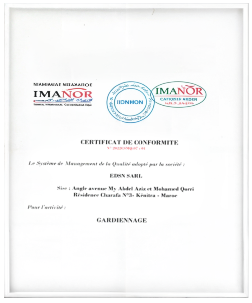 Certifications Nous assurons votre sécurité